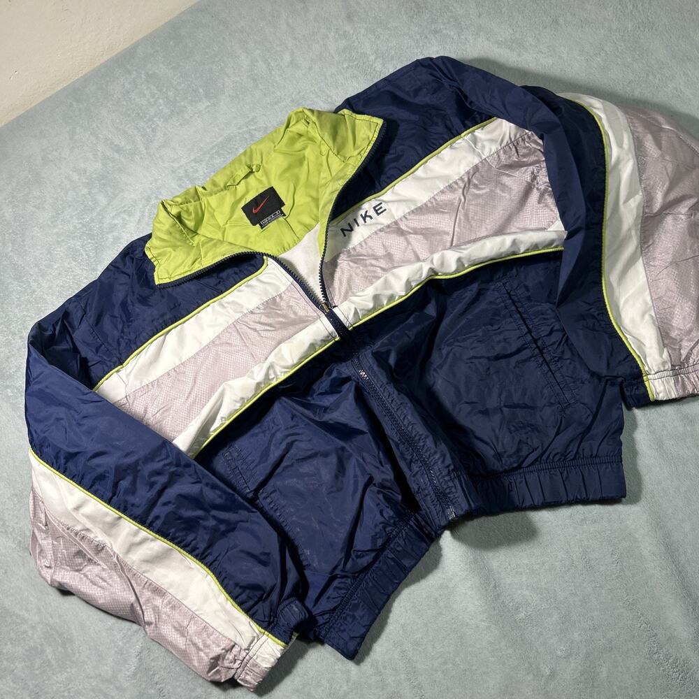 Y2K 2000s Nike Fleeced Lined Jacket Womens Large Youth Teens 14 Retro Vintage